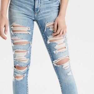 American Eagle Jeggings Ripped